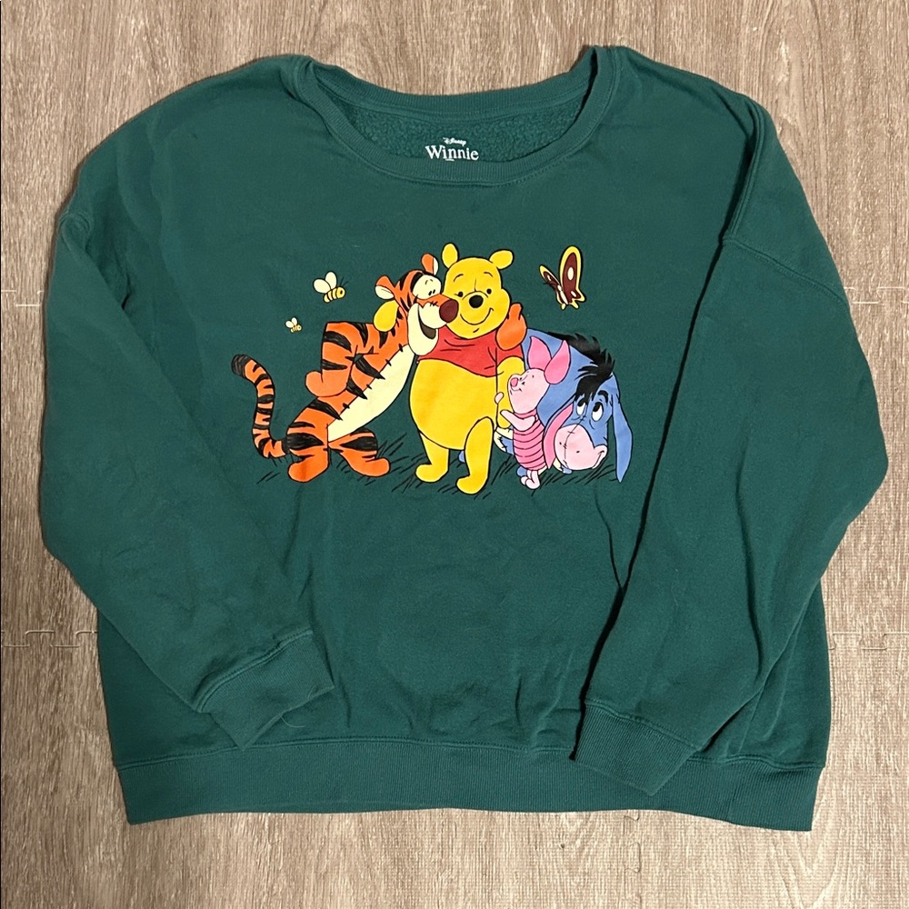 Disney Winnie the Pooh & Friends Crewneck Sweatshirt Green Size XXL 🍯🎈
